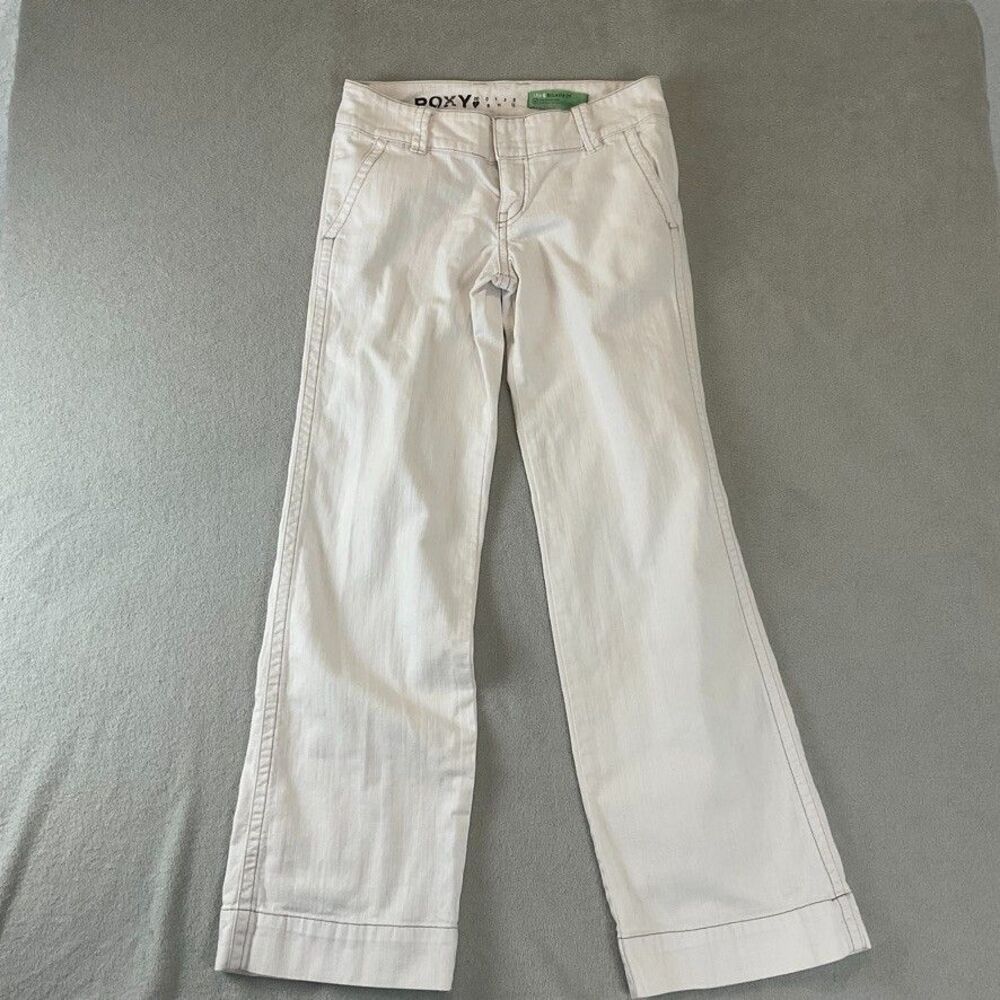 Roxy White Jeans Size 7 San-o Relaxed fit Flare